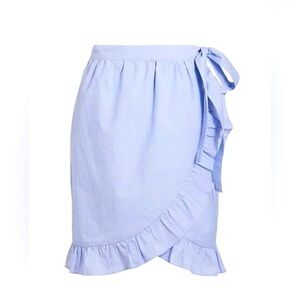 J. Crew Wrap Skirt Blue with Ruffle Size 6